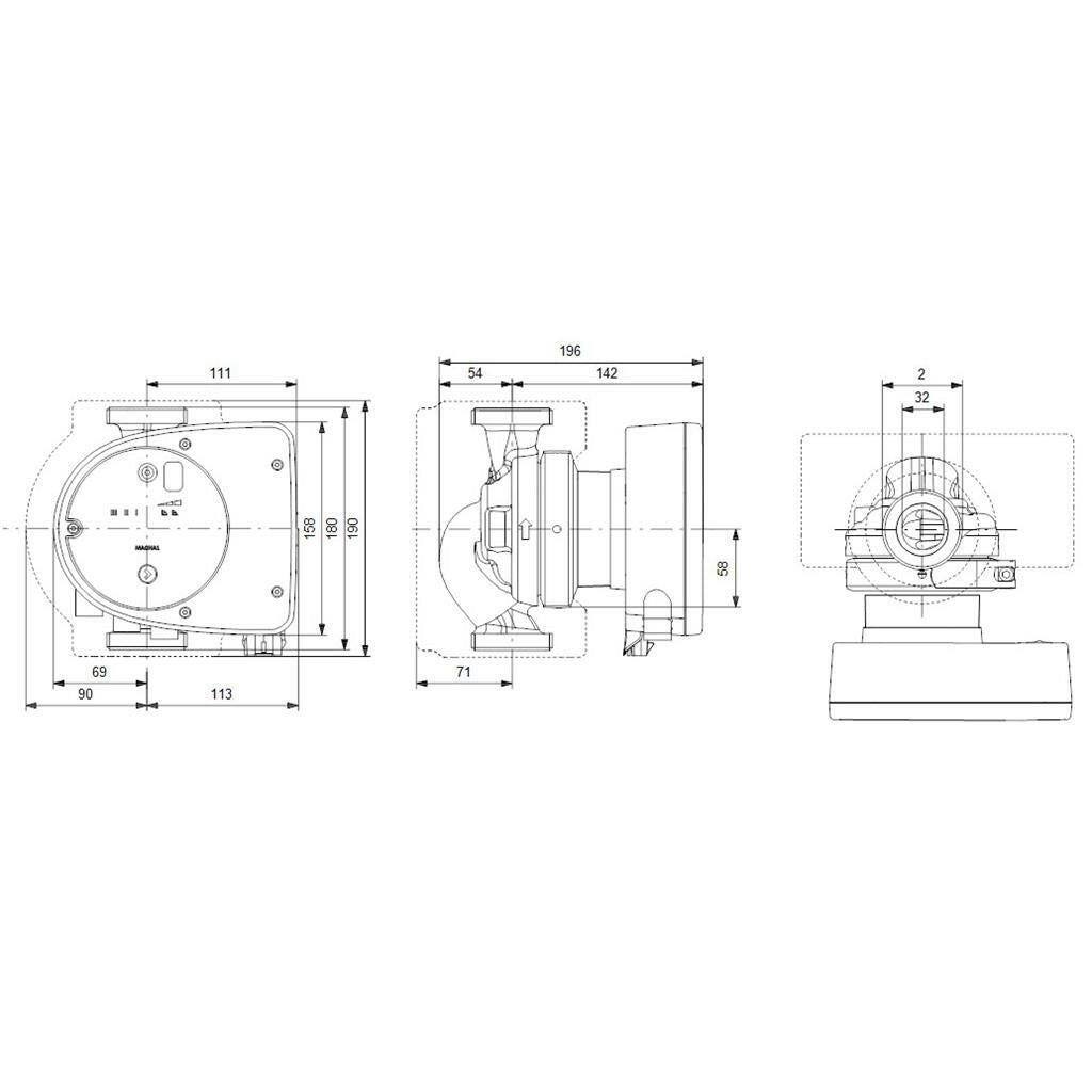 Grundfos MAGNA1 32 - 80 180 szivattyú 1x230V PN10 99221235
