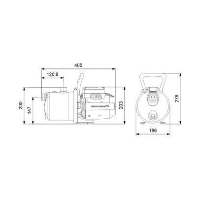 Grundfos JP 4 - 47 önfelszívó szivattyú 230V 4m3/h (99458767)
