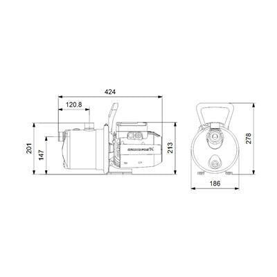 Grundfos JP 4 - 54 önfelszívó szivattyú 230V 4,5m3/h (99458768)