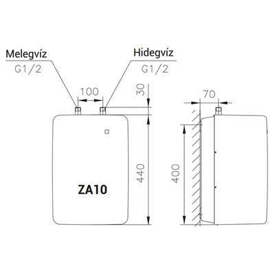 Hajdu ZA-10 elektromos forróvíztároló alsós-1