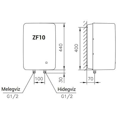 Hajdu ZF-10 elektromos forróvíztároló felsős-1