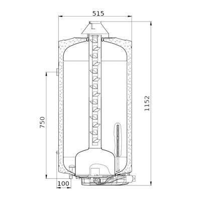 Hajdu GB 120.1 gázüzemü forróvíztároló 120 literes kéményes-1