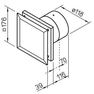 Helios M1 - 120 NC MiniVent ventilátor, késleltető/ütemadó relés, visszacsapó szeleppel 006361