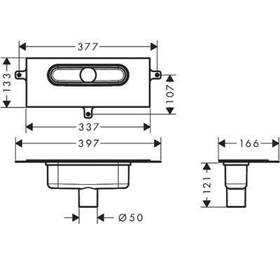 Hansgrohe uBox universal alapkészlet lineáris zuhanylefolyóhoz, függőleges telepítéshez (1002180)