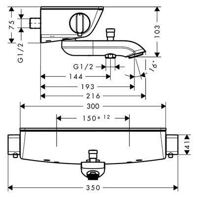 Hansgrohe Ecostat Select kád termosztát (13141400)