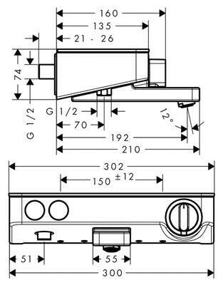 Hansgrohe ShowerTablet Select300 kád termosztát króm (13151000)