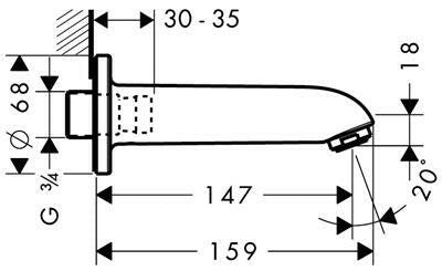 Hansgrohe kádbefolyó E/S (13414000)