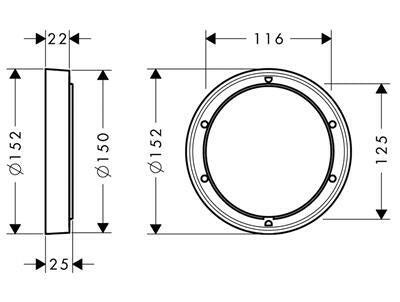 Hansgrohe hosszabbító - rozetta D150 mm iBox - hoz (13597000)