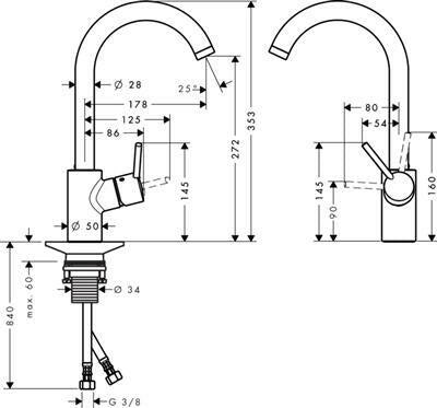 Hansgrohe Talis S2 mosogató csaptelep (14870000)