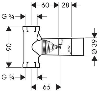Hansgrohe elzárószelep alaptest DN20 gumibetét 130 l/perc (15970180)
