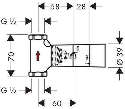 Hansgrohe elzárószelep alaptest DN15 kerámiabetét40 L/perc-1