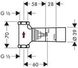 Hansgrohe elzárószelep alaptest DN15 kerámiabetét40 L/perc-1