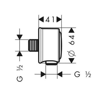 Hansgrohe Fixfit DeLuxe csatlakozó fali-1