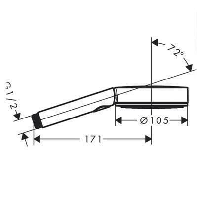 Hansgrohe Pulsify Select Kézizuhany 105, 3 jet Activation, matt fehér ( 24100700 )