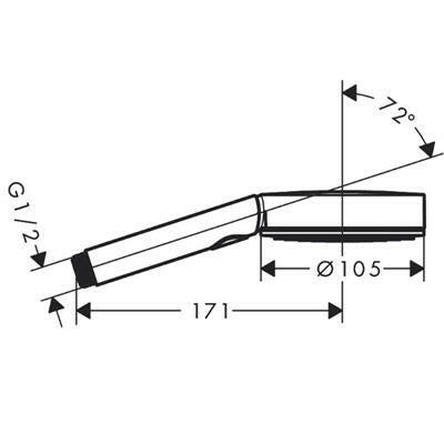 Hansgrohe Pulsify Select Kézizuhany 105, 3 jet Activation EcoSmart, matt fekete ( 24101670 )
