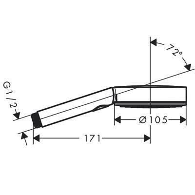 Hansgrohe Pulsify Select Kézizuhany 105, 3 jet Activation EcoSmart, matt fehér ( 24101700 )