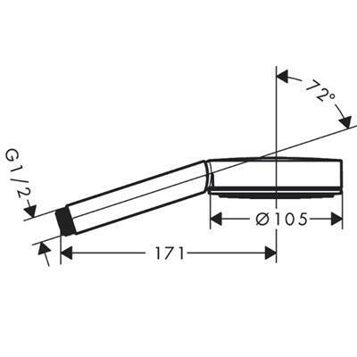 Hansgrohe Pulsify Kézizuhany 105, 1 jet Green, matt fekete ( 24121670 )