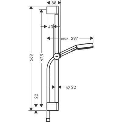 Hansgrohe Pulsify Select Zuhanyszett 105, 3 jet RelAXORation, 65 cm zuhanyrúd, matt fehér ( 24160700 )