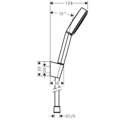 Hansgrohe Pulsify Zuhanytartó szett 105, 1 jet, 125 cm-es zuhanytömlővel-1