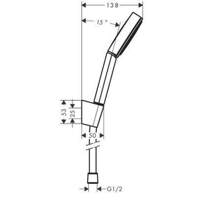 Hansgrohe Pulsify Zuhanytartó szett 105, 1 jet, 125 cm - es zuhanytömlővel, matt fehér ( 24301700 )