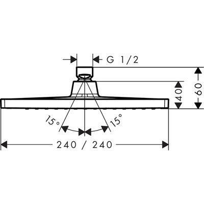 Hansgrohe Crometta E 240 1jet fejzuhany szögletes (26726000)