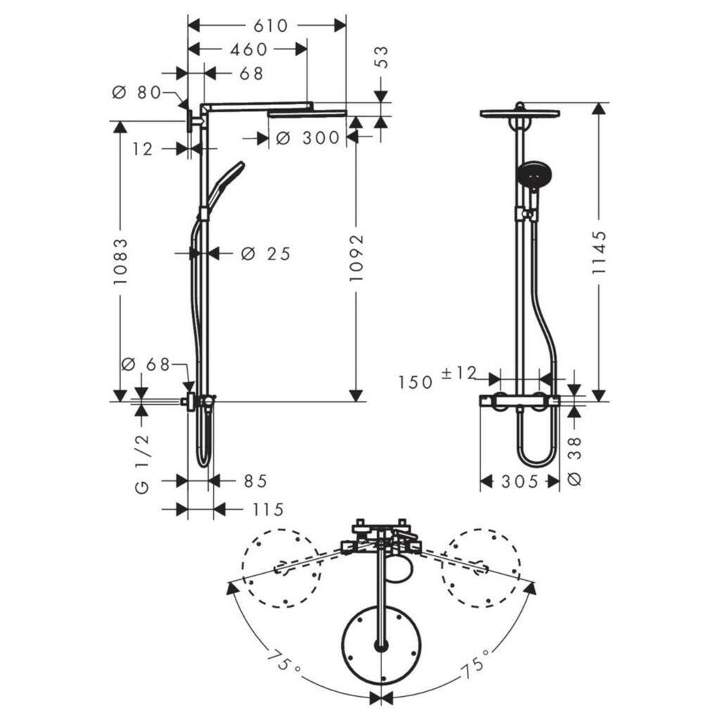 Hansgrohe Raindance Select S Showerpipe 300 1jet (27114000)