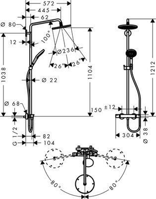 Hansgrohe Raindance Select S Showerpipe 240 1jet (27115000)