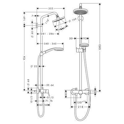 Hansgrohe Croma 100 Showerpipe egykaros-2