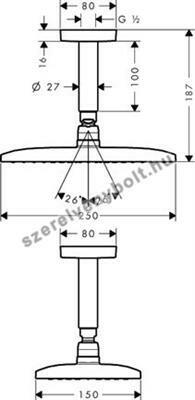 Hansgrohe Raindance E 240 1jet fejzuhany mennyezeti csatlakozóval (27380000)