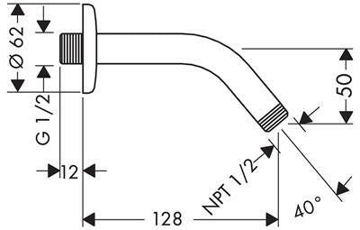 Hansgrohe zuhanykar 128 mm (27411000)