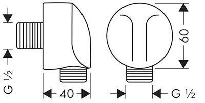 Hansgrohe Fixfit E csatlakozás fali (1/2" KK könyök+takaró) (27454000)
