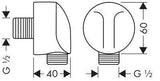 Hansgrohe Fixfit E csatlakozás fali (1/2" KK könyök+takaró)-2