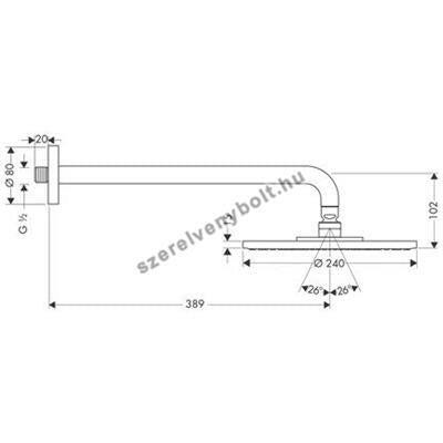Hansgrohe Raindance S 240 Air 1jet fejzuhany EcoSmart kar: 390 (27461000)