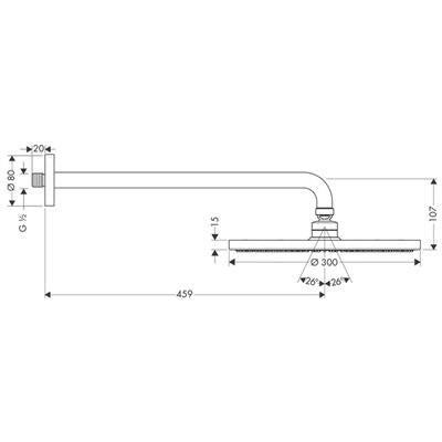 Hansgrohe Raindance S 300 Air 1jet fejzuhany kar: 450 mm (27492000)