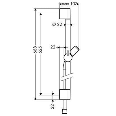 Hansgrohe Unica'C zuhanyrúd 65cm + 160 cm Isiflexgégecső-1