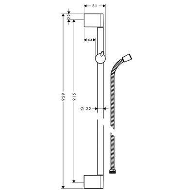 Hansgrohe Unica'C zuhanyrúd 90 cm + 160 cm Metaflex gégecső (27614000)
