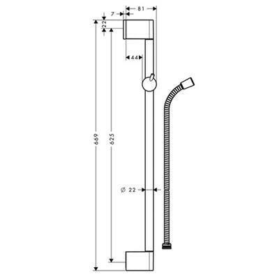 Hansgrohe Unica'C zuhanyrúd 65 cm + 160 cm Metaflex gégecső (27615000)
