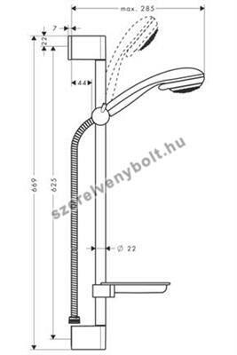 Hansgrohe Crometta 85 Vario/Unica 65cm + szappantartó zuhanyszett (27764000)