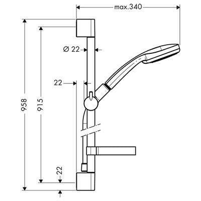 Hansgrohe Croma 100 Vario/Unica'C 90 cm zuhanyszett (27771000)