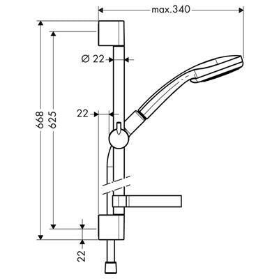 Hansgrohe Croma 100 Vario/Unica'C 65 cm zuhanyszett (27772000)