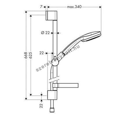 Hansgrohe Croma 100 Multi 3jet/Unica'C 65 cm zuhanyszett (27775000)