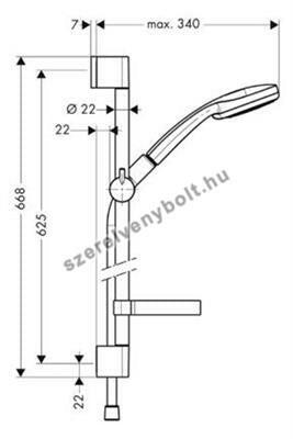Hansgrohe Croma 100 Vario EcoSmart/Unica'C 65 cm zuhanyszett (27776000)