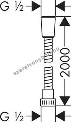 Hansgrohe Metaflex zuhanygégecső 200 cm (28264000)