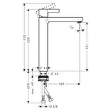 Hansgrohe Metris S mosdócsaptelep Highriser leeresztő nélk.-1