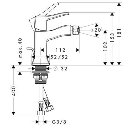 Hansgrohe Metris Classic bidécsaptelep (Utolsó darab) (31275000)