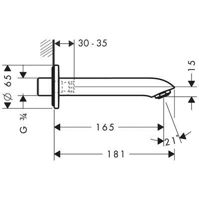 Hansgrohe Metris kádbefolyó DN20 (31494000)