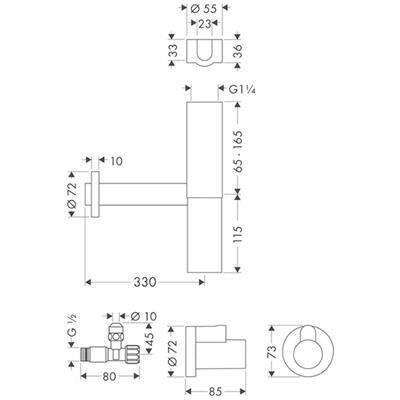 Hansgrohe Flowstar mosdószifon+ 2 takaró szett (52120000)