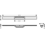 Hansgrohe RainDrain Flex Zuhanylefolyó színkészlet 80 cm, formára vágható, matt fekete-3