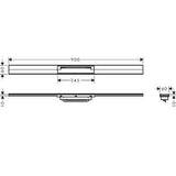 Hansgrohe RainDrain Flex Zuhanylefolyó színkészlet 90 cm, formára vágható, rm acél hatású-3