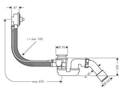 Hansgrohe Flexaplus alaptest 520 mm bowden (58140180)